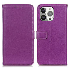 Coque Portefeuille Livre Cuir Etui Clapet T01 pour Apple iPhone 14 Pro Violet