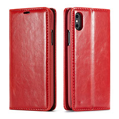 Coque Portefeuille Livre Cuir Etui Clapet T01 pour Apple iPhone Xs Max Rouge