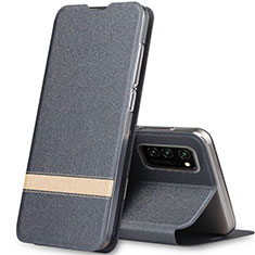 Coque Portefeuille Livre Cuir Etui Clapet T01 pour Huawei Honor View 30 Pro 5G Gris