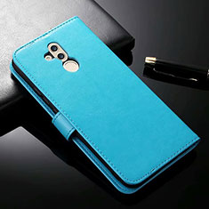 Coque Portefeuille Livre Cuir Etui Clapet T01 pour Huawei Mate 20 Lite Bleu Ciel