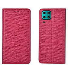 Coque Portefeuille Livre Cuir Etui Clapet T01 pour Huawei Nova 6 SE Rose Rouge