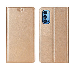 Coque Portefeuille Livre Cuir Etui Clapet T01 pour Oppo Reno4 5G Or