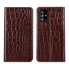 Coque Portefeuille Livre Cuir Etui Clapet T01 pour Samsung Galaxy A51 5G Marron