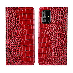 Coque Portefeuille Livre Cuir Etui Clapet T01 pour Samsung Galaxy A51 5G Rouge