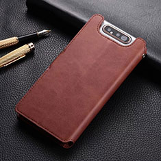 Coque Portefeuille Livre Cuir Etui Clapet T01 pour Samsung Galaxy A90 4G Marron