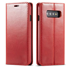 Coque Portefeuille Livre Cuir Etui Clapet T01 pour Samsung Galaxy S10 Rouge