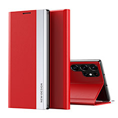 Coque Portefeuille Livre Cuir Etui Clapet T01 pour Samsung Galaxy S21 Ultra 5G Rouge