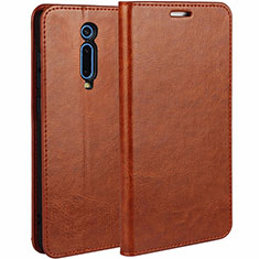 Coque Portefeuille Livre Cuir Etui Clapet T01 pour Xiaomi Mi 9T Pro Orange