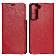 Coque Portefeuille Livre Cuir Etui Clapet T01D pour Samsung Galaxy S23 Plus 5G Rouge