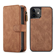 Coque Portefeuille Livre Cuir Etui Clapet T02 pour Apple iPhone 12 Marron