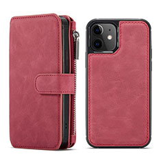 Coque Portefeuille Livre Cuir Etui Clapet T02 pour Apple iPhone 12 Mini Rouge