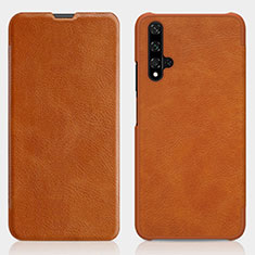 Coque Portefeuille Livre Cuir Etui Clapet T02 pour Huawei Honor 20S Orange