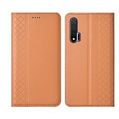 Coque Portefeuille Livre Cuir Etui Clapet T02 pour Huawei Nova 6 Orange