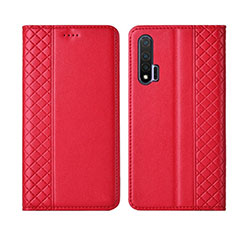 Coque Portefeuille Livre Cuir Etui Clapet T02 pour Huawei Nova 6 Rouge