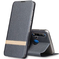 Coque Portefeuille Livre Cuir Etui Clapet T02 pour Huawei P20 Lite (2019) Gris Fonce