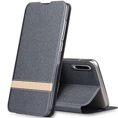 Coque Portefeuille Livre Cuir Etui Clapet T02 pour Huawei P30 Gris