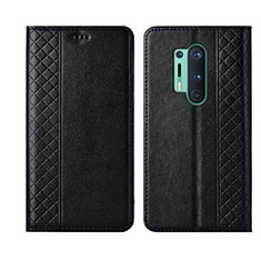 Coque Portefeuille Livre Cuir Etui Clapet T02 pour OnePlus 8 Pro Noir