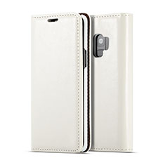 Coque Portefeuille Livre Cuir Etui Clapet T02 pour Samsung Galaxy S9 Blanc