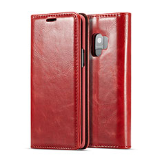 Coque Portefeuille Livre Cuir Etui Clapet T02 pour Samsung Galaxy S9 Rouge