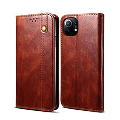 Coque Portefeuille Livre Cuir Etui Clapet T02 pour Xiaomi Mi 11 Lite 5G Marron