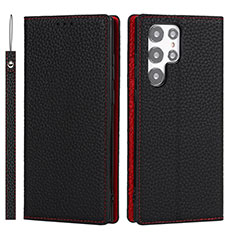 Coque Portefeuille Livre Cuir Etui Clapet T02D pour Samsung Galaxy S21 Ultra 5G Noir