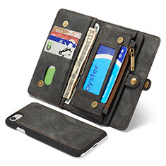 Coque Portefeuille Livre Cuir Etui Clapet T03 pour Apple iPhone SE (2020) Noir