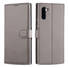 Coque Portefeuille Livre Cuir Etui Clapet T03 pour Samsung Galaxy Note 10 5G Gris