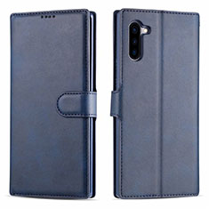 Coque Portefeuille Livre Cuir Etui Clapet T03 pour Samsung Galaxy Note 10 Bleu