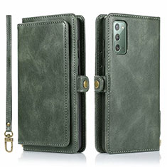 Coque Portefeuille Livre Cuir Etui Clapet T03 pour Samsung Galaxy Note 20 5G Vert