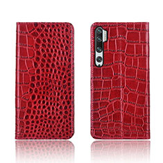 Coque Portefeuille Livre Cuir Etui Clapet T03 pour Xiaomi Mi Note 10 Rouge