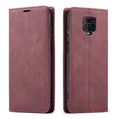 Coque Portefeuille Livre Cuir Etui Clapet T03 pour Xiaomi Redmi Note 9S Vin Rouge