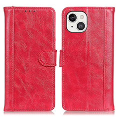 Coque Portefeuille Livre Cuir Etui Clapet T04 pour Apple iPhone 13 Mini Rouge