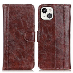 Coque Portefeuille Livre Cuir Etui Clapet T04 pour Apple iPhone 14 Marron