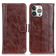 Coque Portefeuille Livre Cuir Etui Clapet T04 pour Apple iPhone 14 Pro Max Marron