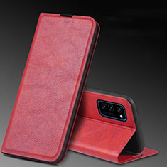 Coque Portefeuille Livre Cuir Etui Clapet T04 pour Huawei Honor V30 5G Rouge