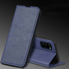 Coque Portefeuille Livre Cuir Etui Clapet T04 pour Huawei Honor View 30 5G Bleu
