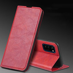 Coque Portefeuille Livre Cuir Etui Clapet T04 pour Huawei Honor View 30 5G Rouge