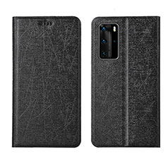 Coque Portefeuille Livre Cuir Etui Clapet T04 pour Huawei P40 Pro Noir