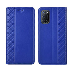 Coque Portefeuille Livre Cuir Etui Clapet T04 pour Oppo A52 Bleu