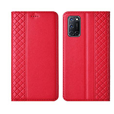 Coque Portefeuille Livre Cuir Etui Clapet T04 pour Oppo A52 Rouge