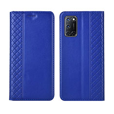 Coque Portefeuille Livre Cuir Etui Clapet T04 pour Oppo A92 Bleu