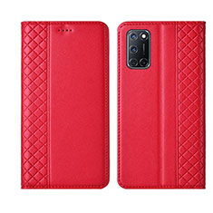 Coque Portefeuille Livre Cuir Etui Clapet T04 pour Oppo A92 Rouge