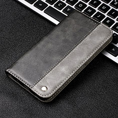 Coque Portefeuille Livre Cuir Etui Clapet T04 pour Samsung Galaxy Note 10 5G Gris