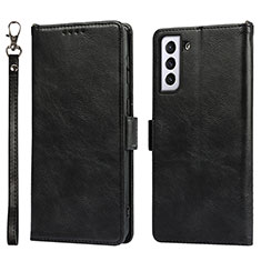 Coque Portefeuille Livre Cuir Etui Clapet T04D pour Samsung Galaxy S21 FE 5G Noir