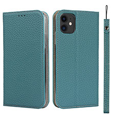 Coque Portefeuille Livre Cuir Etui Clapet T05 pour Apple iPhone 11 Cyan