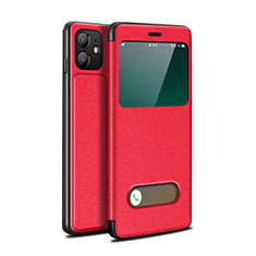 Coque Portefeuille Livre Cuir Etui Clapet T05 pour Apple iPhone 12 Mini Rouge