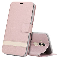 Coque Portefeuille Livre Cuir Etui Clapet T05 pour Huawei Mate 20 Lite Or Rose