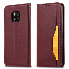 Coque Portefeuille Livre Cuir Etui Clapet T05 pour Huawei Mate 20 Pro Vin Rouge