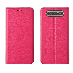 Coque Portefeuille Livre Cuir Etui Clapet T05 pour Samsung Galaxy A90 4G Rose Rouge