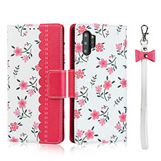 Coque Portefeuille Livre Cuir Etui Clapet T05 pour Samsung Galaxy Note 10 Plus Rouge